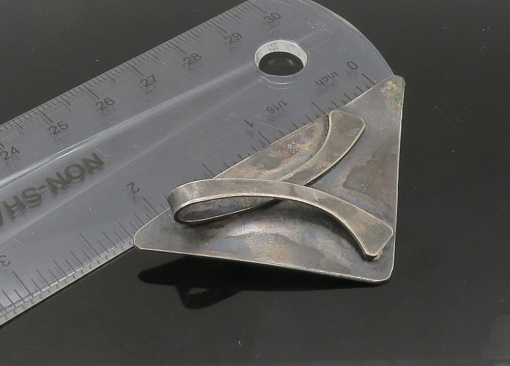 925 Sterling Silver  Vintage Oxidized Modernist Design Brooch Pin  BP8525