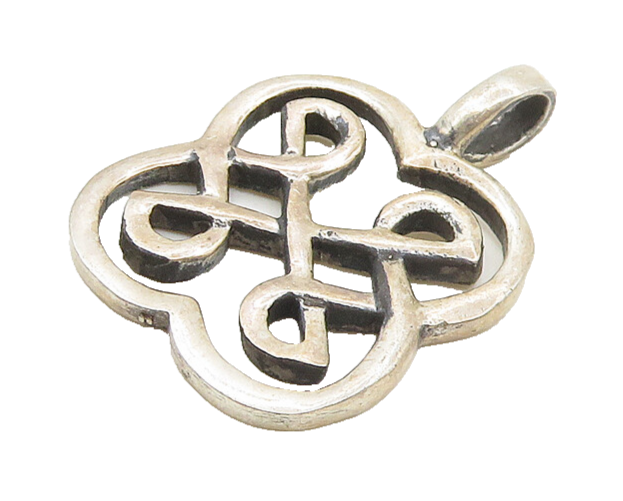 925 Sterling Silver  Vintage Shiny Open Celtic Knot Design Pendant  PT13850