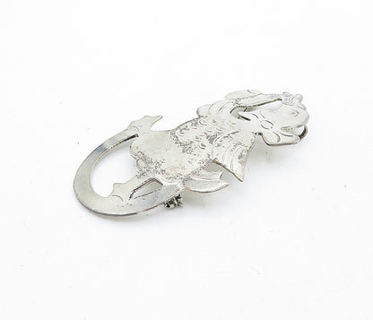 MEXICO 925 Sterling Silver  Vintage Shiny Dancing Duck Brooch Pin  BP2024