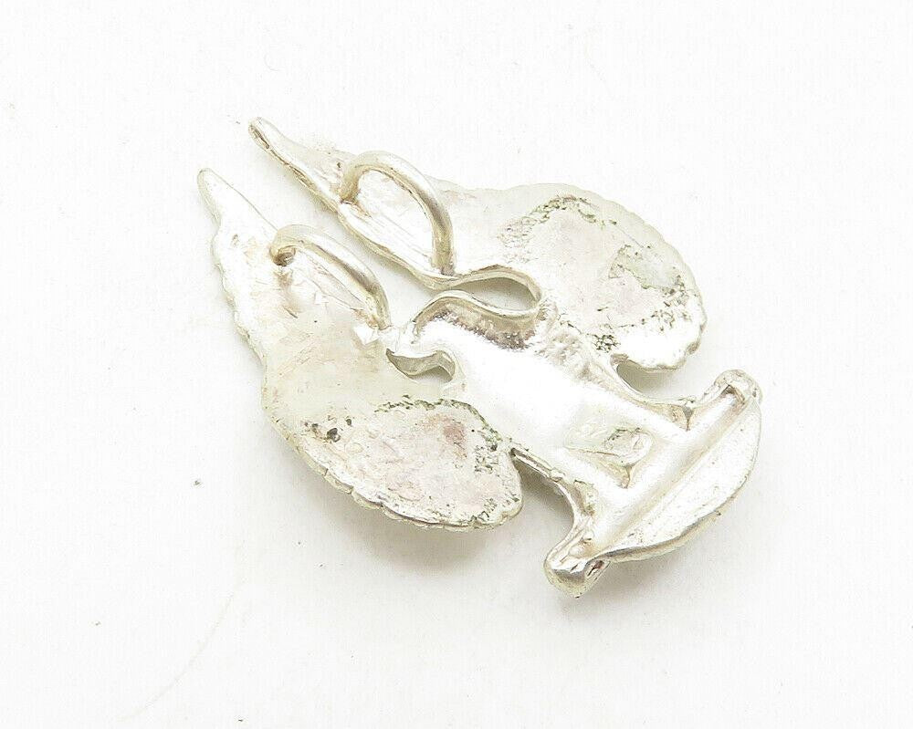 925 Sterling Silver  Vintage Diamond Cut Eagle Spread Wings Pendant  PT7275