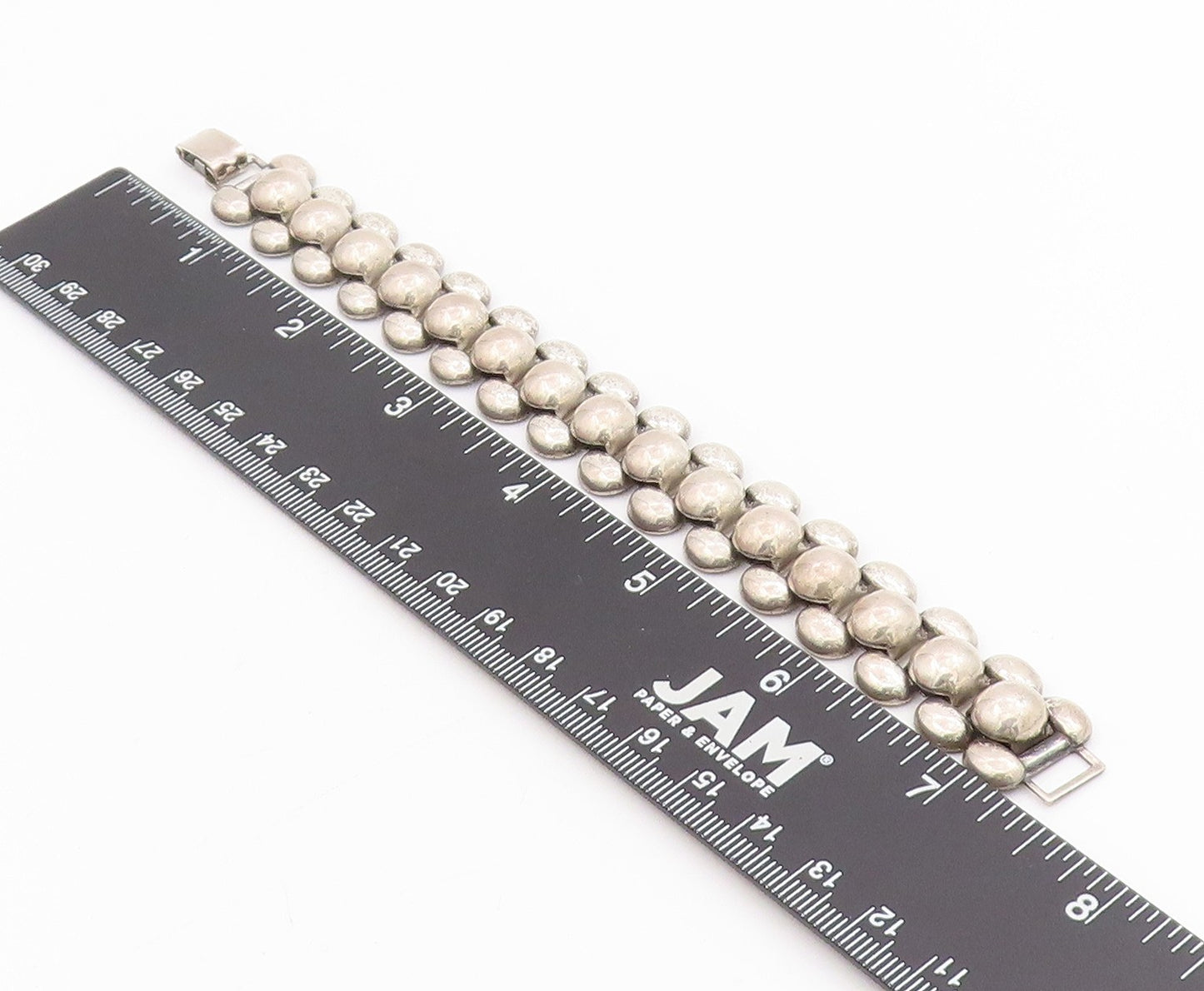 925 Sterling Silver Vintage Bracelet DANECRAFT Modernist Beaded Chain  BT11517