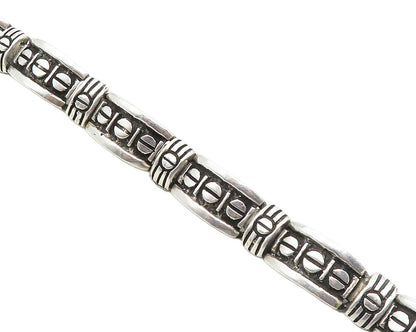 925 Sterling Silver  Vintage Shiny Screws Hinge Link Chain Bracelet  BT4485