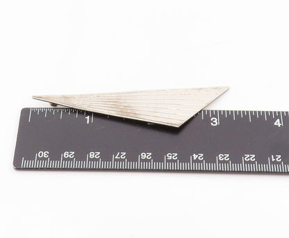 925 Sterling Silver Vintage Brooch Minimalist Etched Geometric Triangle  BP12036