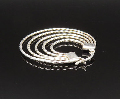 925 Sterling Silver  Vintage Graduated Twisted Multi Hoop Earrings  EG11913