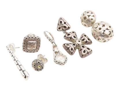 925 Sterling Silver Vintage Earrings JOHN HARDY Classic Single Pieces  EG14307