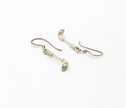 925 Sterling Silver  Vintage Shiny Petite Golf Club Dangle Earrings  EG4891