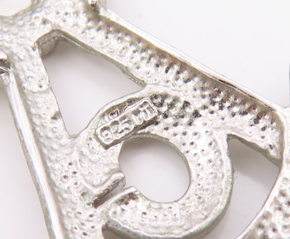 925 Silver  Vintage Cubic Zirconia Masonry Square & Compass Pendant  PT18346