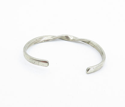 SERGIO LUB 925 Silver  Vintage Petite Shiny Twist Detail Cuff Bracelet  BT3105