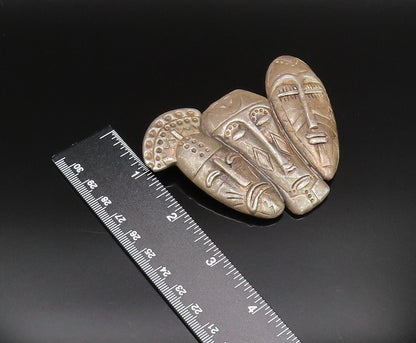 FREDERIC JEAN DUCLOS 925 Silver  Vintage Large Warrior Head Brooch Pin  BP9800