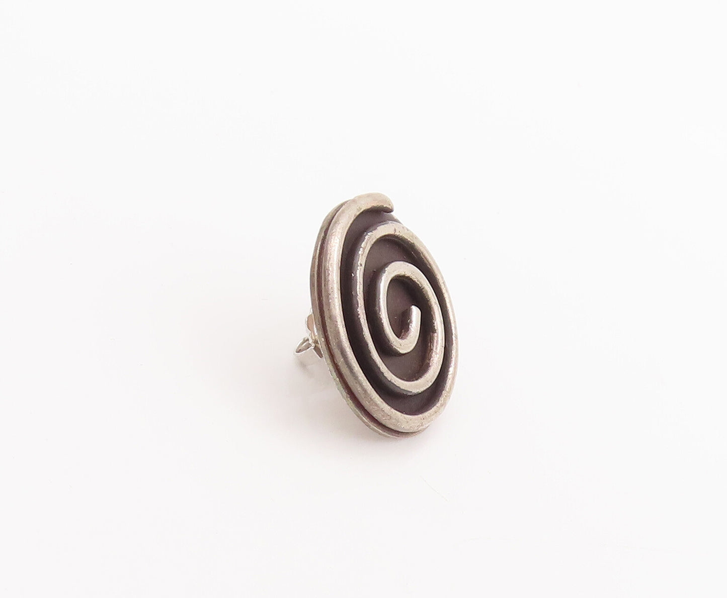 925 Sterling Silver Vintage Earrings Designer Swirly Rope Spiral  EG12853