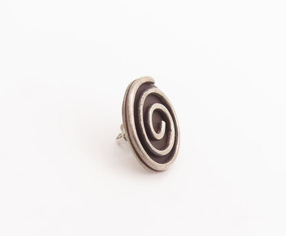 925 Sterling Silver Vintage Earrings Designer Swirly Rope Spiral  EG12853