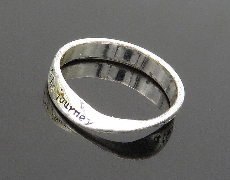 925 LA Sterling Silver Vintage Inspirational Quote Band Ring Sz 9 RG18729