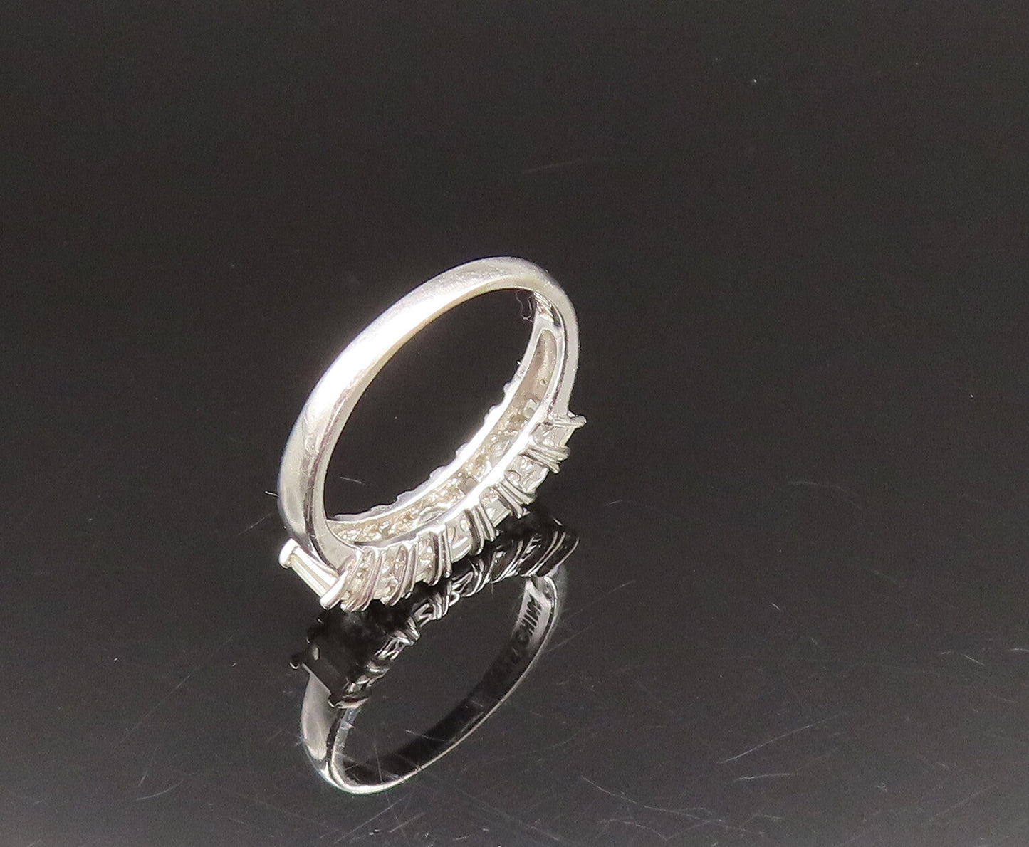 925 Silver  Vintage Multi Shape Cubic Zirconia Pattern Ring Sz 6.5  RG25636