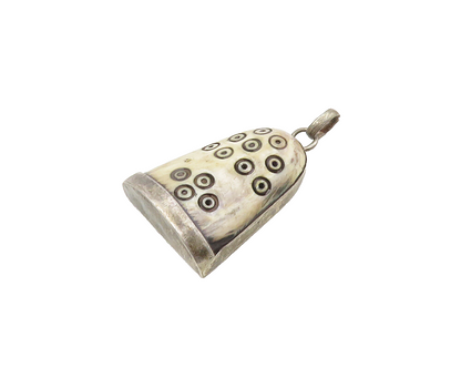 925 Sterling Silver  Vintage Hollow Circle Pattern Bell Shape Pendant  PT14335