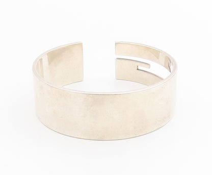 925 Sterling Silver Vintage Bracelet Classic Letter G Cutout Solid Cuff  BT11506
