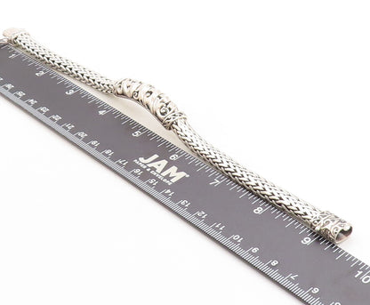 925 Sterling Silver Vintage Bracelet Solid Designer Leaved Carved  BT10981