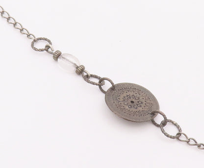 925 Sterling Silver Vintage Necklace SILPADA Etched Circular Chanie Glass NE4237