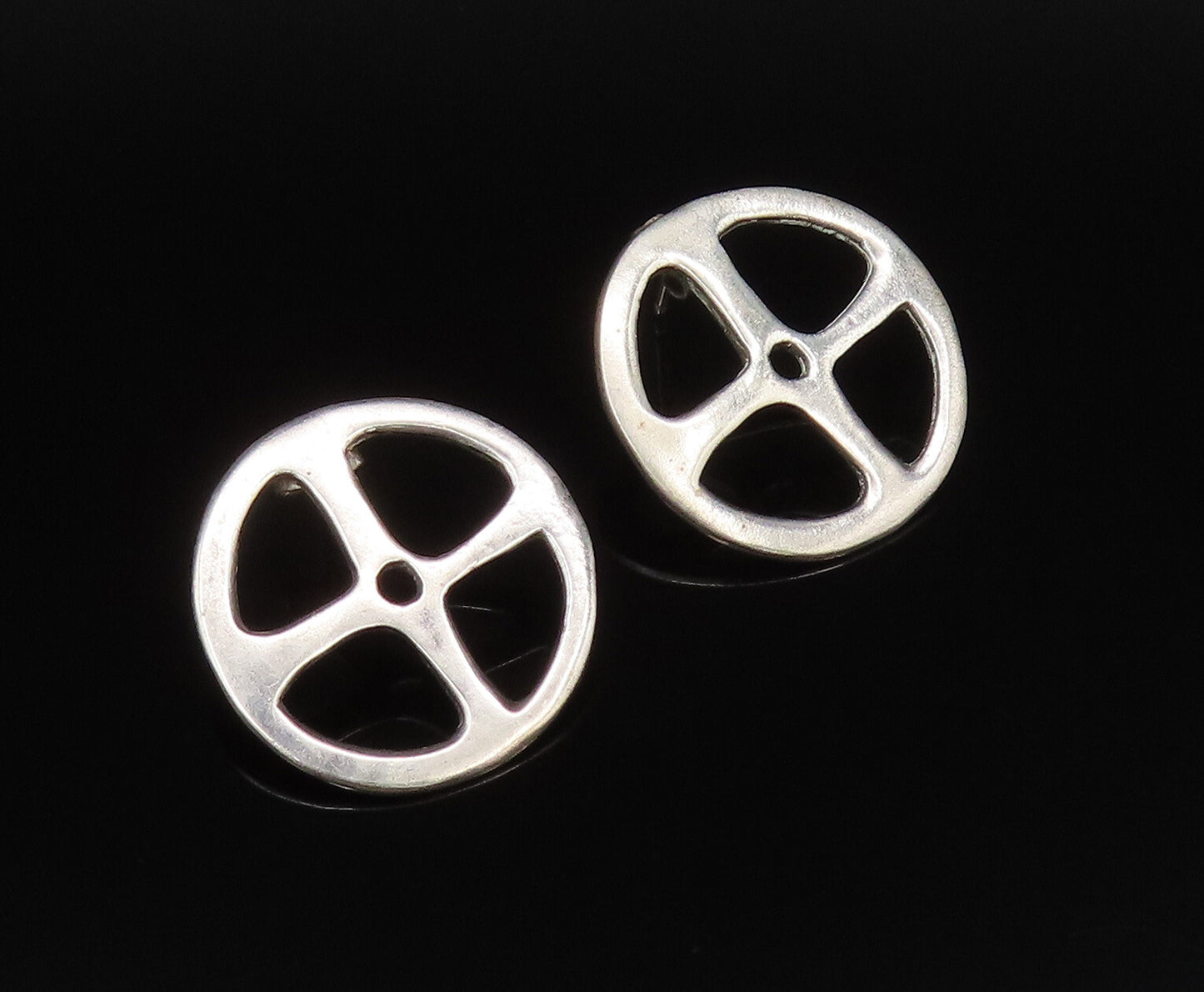 KOYKOE 925 Silver  Vintage Fashionable Open Wheel Motif Drop Earrings  EG12234