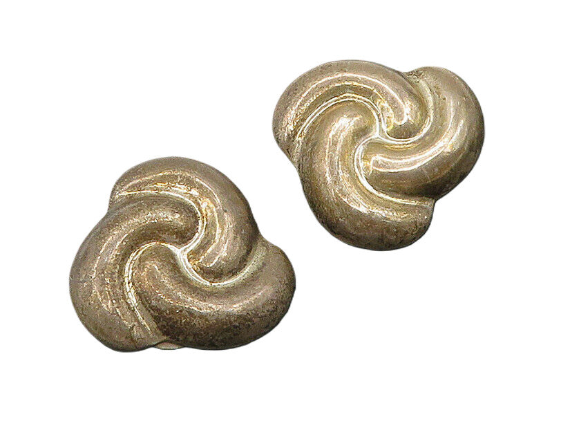 MEXICO 925 Sterling Silver  Vintage Hollow Swirl Non Pierce Earrings  EG10566