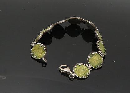 DESIGNER 925 Sterling Silver Vintage Textured Round Link Chain Bracelet BT8136