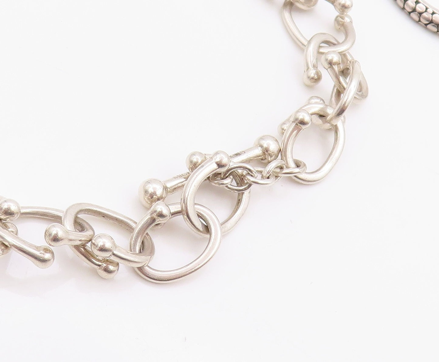 925 Sterling Silver Vintage Necklace MICHAEL DAWKINS Oval Link Chain   NE4640