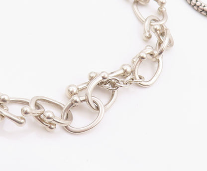 925 Sterling Silver Vintage Necklace MICHAEL DAWKINS Oval Link Chain   NE4640