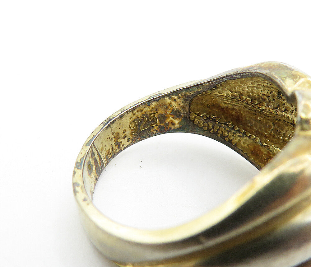 925 Sterling Silver  Vintage Genuine Diamonds Fluted Band Ring Sz 7  RG4390