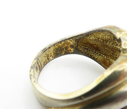 925 Sterling Silver  Vintage Genuine Diamonds Fluted Band Ring Sz 7  RG4390