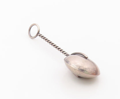 WEB 925 Sterling Silver  Vintage Antique Etched Baby Toy (RATTLES)  TR2739