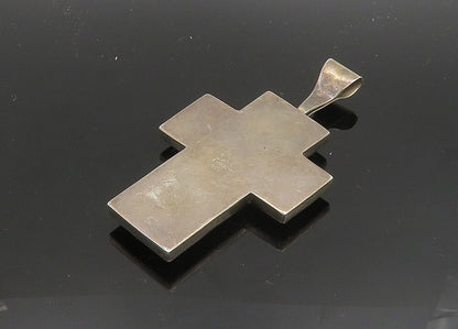 DTR JAY KING 925 Sterling Silver Vintage Amber Religious Cross Pendant PT15876
