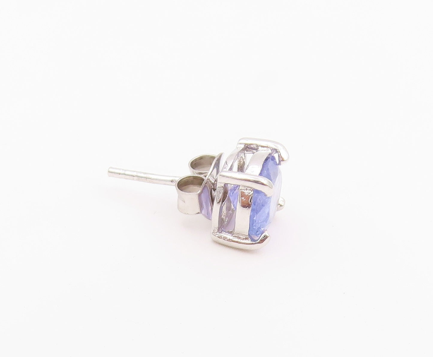 925 Sterling Silver Vintage Earrings Classic Oval Cut Tanzanite Studs  EG14442