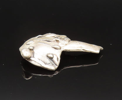 J. COOPER 925 Silver  Vintage Carved Modernist Rare Mushroom Pendant  PT21184