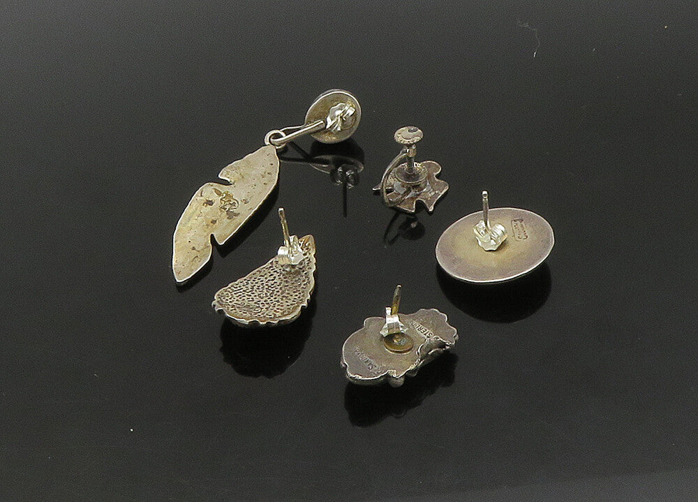 ZUNI NAVAJO 925 Sterling Silver Vintage Multi Stone Lot Single Earrings EG11216