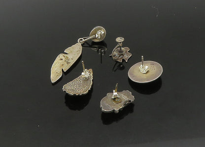 ZUNI NAVAJO 925 Sterling Silver Vintage Multi Stone Lot Single Earrings EG11216