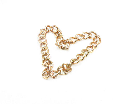 925 Sterling Silver  Vintage Shiny Rose Gold Plated Chain Necklace  NE3093