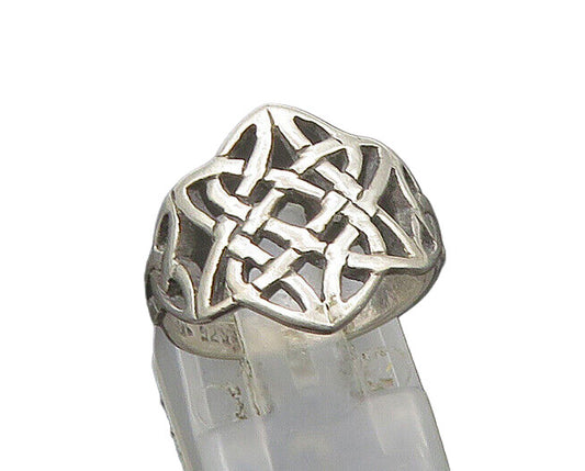 PETER STONE 925 Silver   Vintage Shiny Celtic Knot Band Ring Sz 6  RG23181