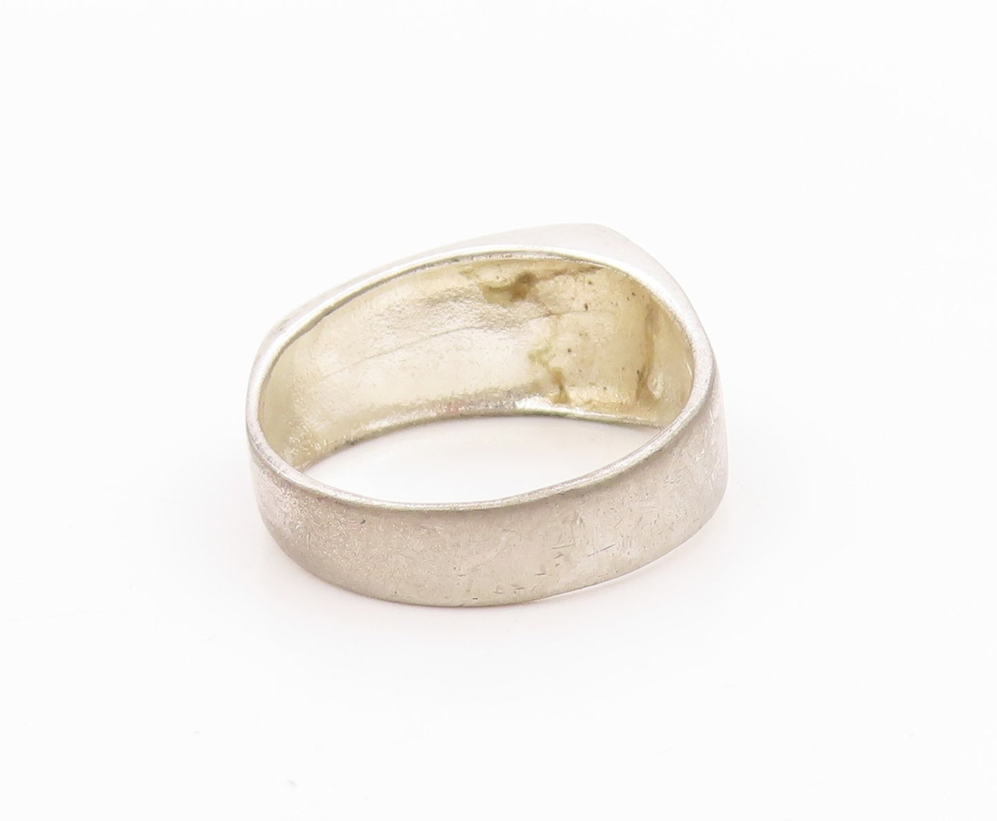 925 Sterling Silver Vintage Ring Minimalist Grooved Design  Sz 8  RG33353