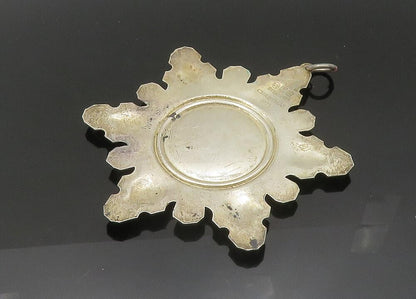 GORHAM 925 Silver  Vintage Antique Shiny Christmas Snowflake Pendant  PT16369