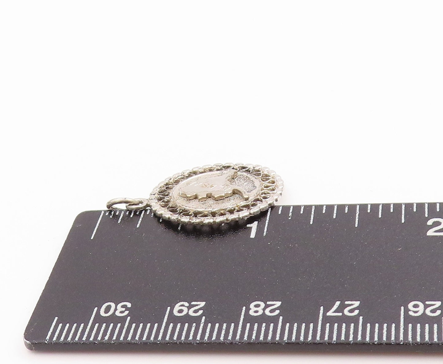925 Sterling Silver Vintage Pendant Antique Cutout Alaska Map Charm  PT24538