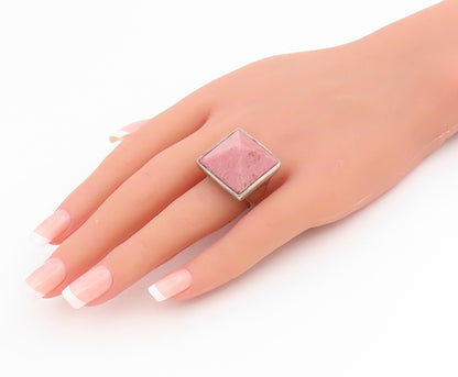925 Sterling Silver Vintage Ring RLM STUDIO Rhodonite Pyramid  Sz 7  RG34386