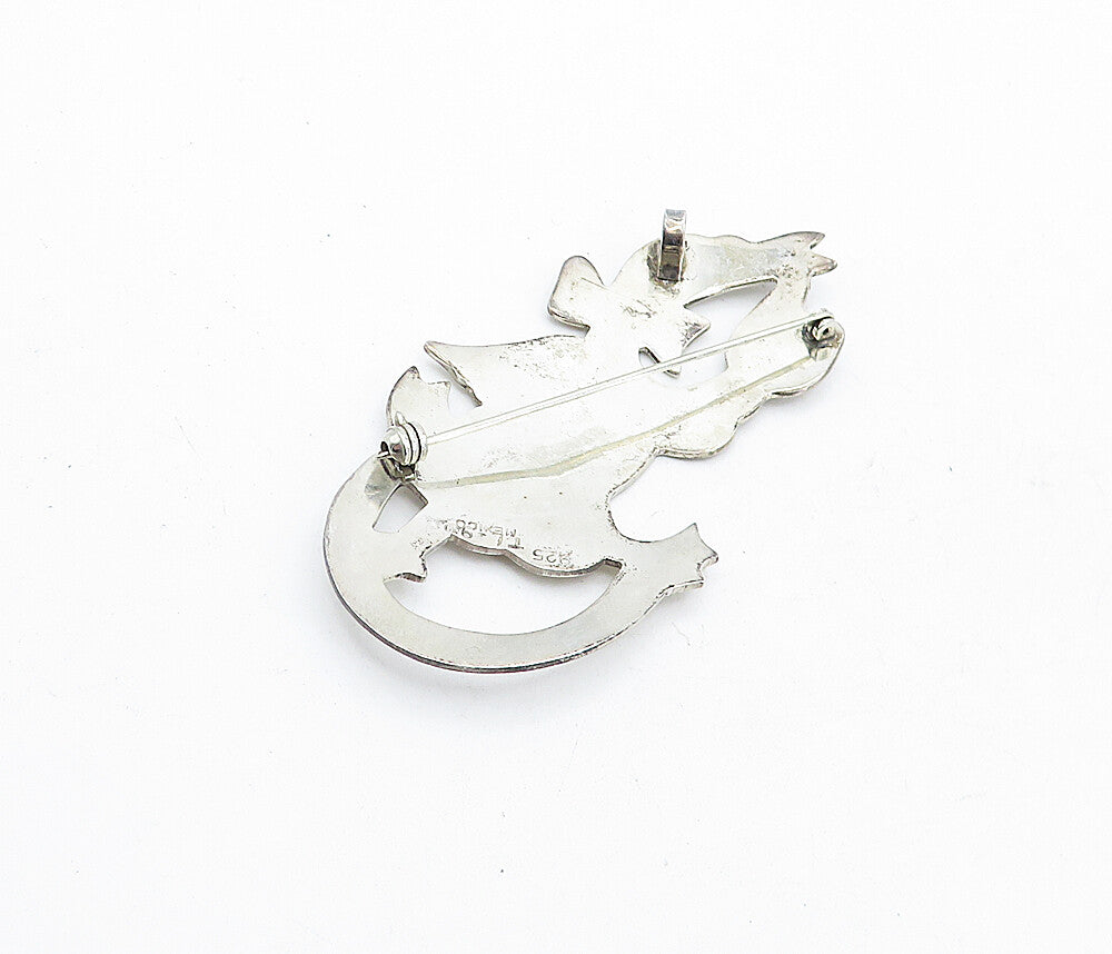 MEXICO 925 Sterling Silver  Vintage Shiny Dancing Duck Brooch Pin  BP2024