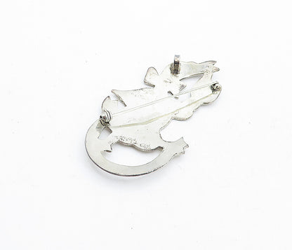 MEXICO 925 Sterling Silver  Vintage Shiny Dancing Duck Brooch Pin  BP2024