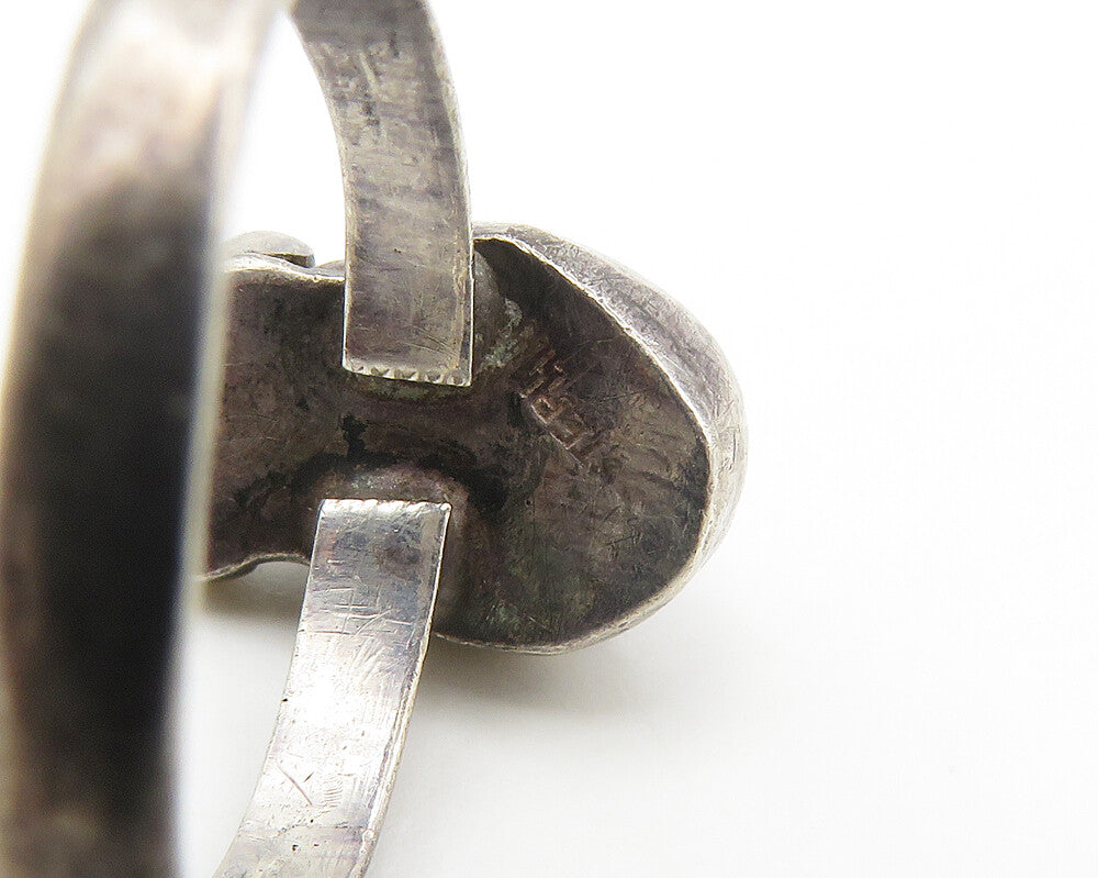 NAVAJO 925 Silver  Vintage Cabochon Cut Amethyst Band Ring Sz 6  RG18049