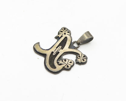MEXICO 925 Sterling Silver  Vintage Smooth Oxidized Design Pendant  PT14305