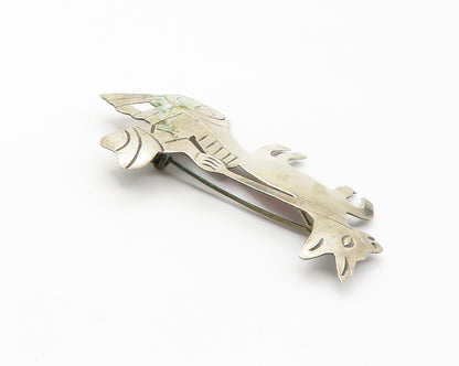 MEXICO 925 Sterling Silver  Vintage Donkey Carriage Etched Brooch Pin  BP5587