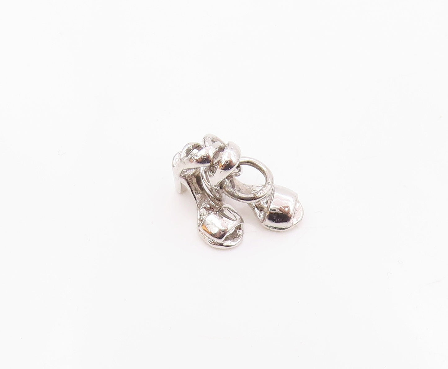 925 Sterling Silver  Vintage Two High Heels Sandals Charm Pendant  PT21266