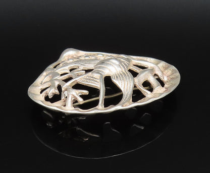 925 Sterling Silver Vintage Under The Sea Fish Scenery Brooch Pin  BP9764