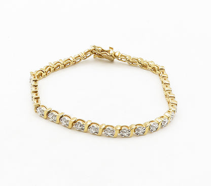 ROSS SIMON 925 Silver  Genuine Diamonds Gold Plated Chain Bracelet  BT6437
