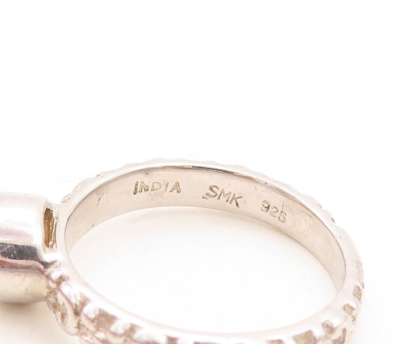 925 Sterling Silver Vintage Ring Round Cut Stackable Citrine  Sz 5.5  RG30080