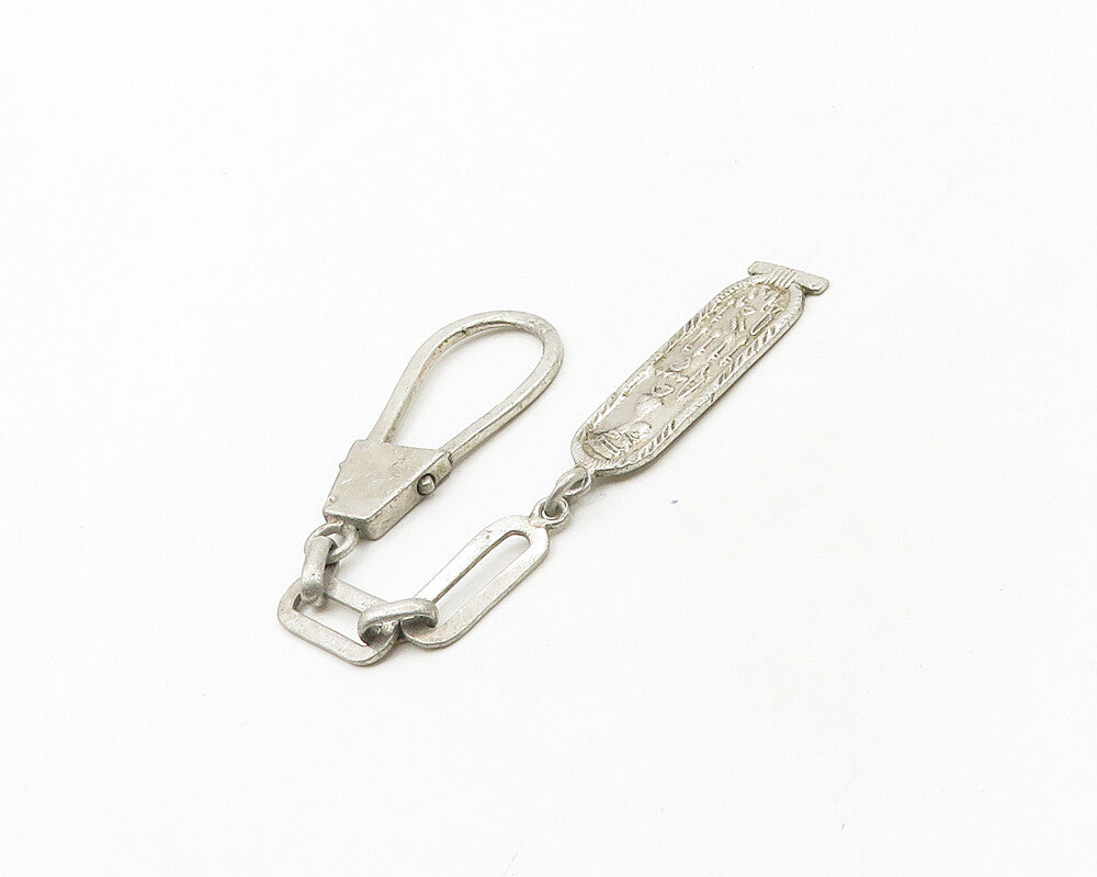MIDDLE EAST 925 Sterling Silver Vintage Hieroglyphics Cartouche Key Chain TR2645